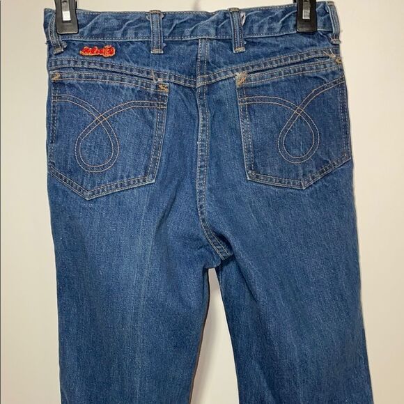 Vintage Classic Blue Flare Wide Leg Jeans - Picture 6 of 11